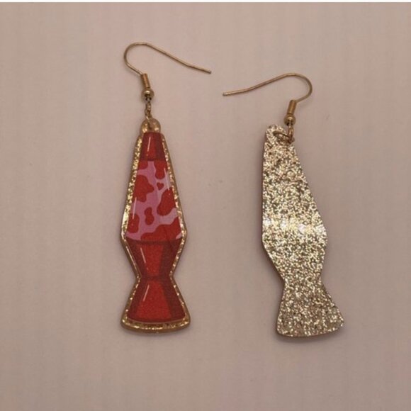❤️ FREE Lava Lamp Disco Retro Hippie Hipster Chic Glam Drop Artsy Hip Earrings - Picture 7 of 10